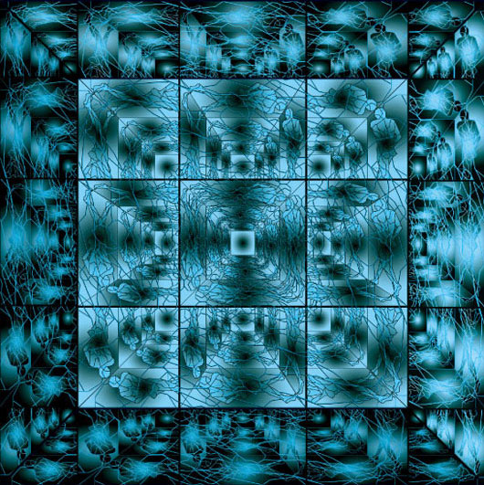 Méta Cube I / Création numérique sous plexiglas - architecture / 120X120cm / 2004