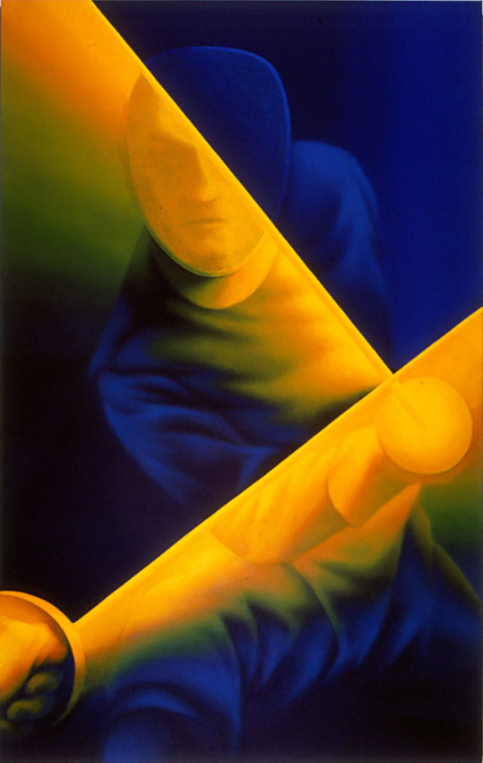 Duelliste / acrylique sur toile / 146x89 cm / 1981