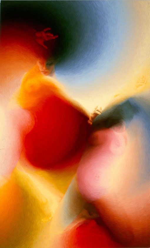 Muses Duo II / acrylique sur toile / 195x97 cm / 1985