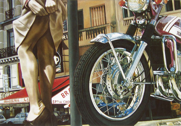 La Motocyclette / Acrylique sur toile / 1973